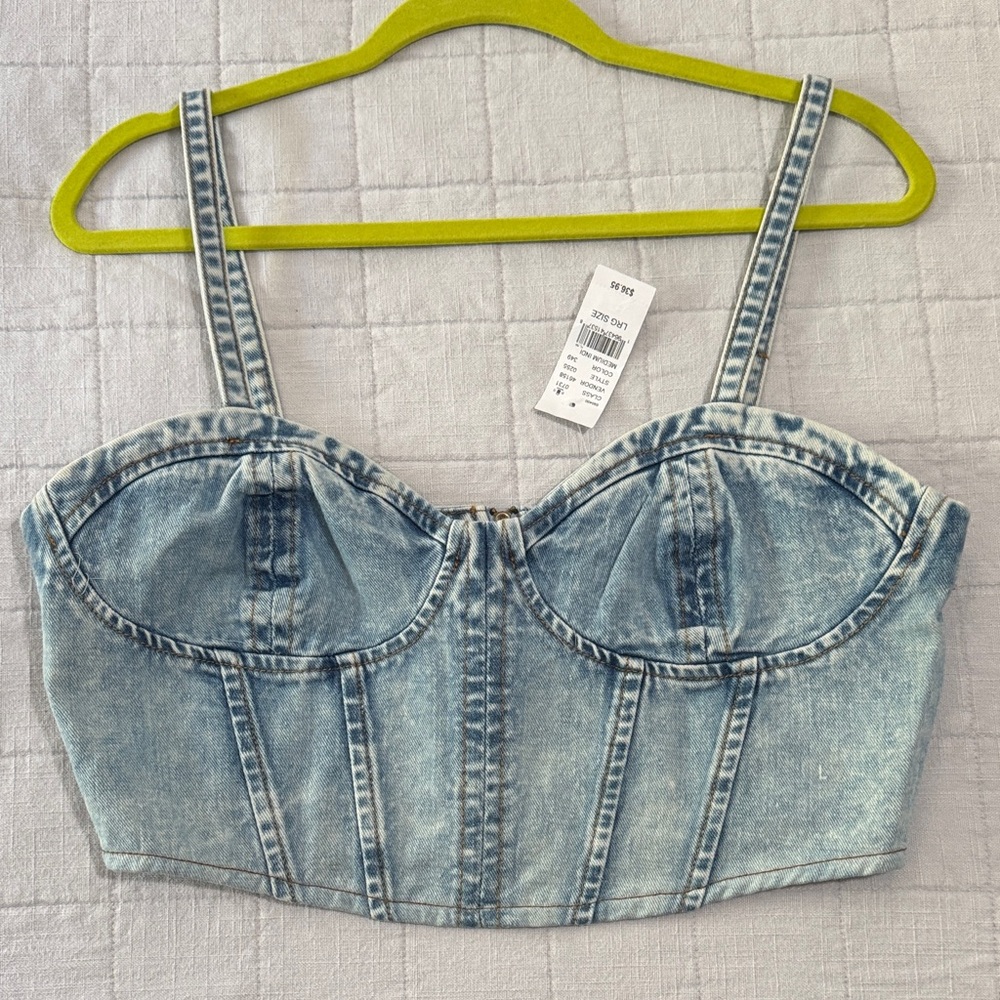 PacSun Light Blue Denim Crop Top